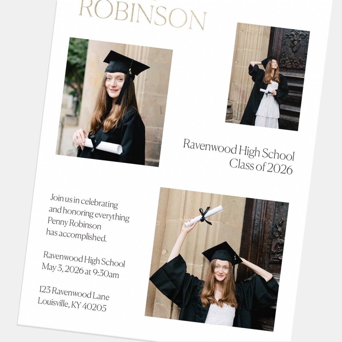 Classic Trio Graduation Announcement by Artifact Uprising | Cards